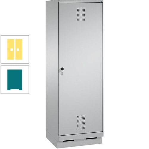 Doppel-Spind, Garderobenschrank, 1 Tür für 2 Abteile a 300 mm, Korpus anthrazitgrau, Türen anthrazitgrau, 1.800 x 600 x 500 mm (HxBxT)