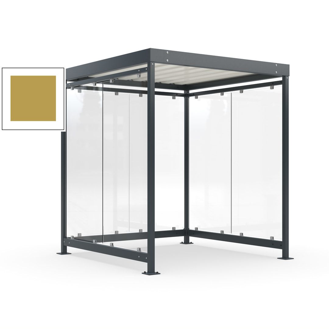 Raucherunterstand, Bushaltestelle, Bausatz, 6-7 Personen, 6 Wände, 2.510 x 2.165 x 2.165 mm (HxBxT), Achatgrau