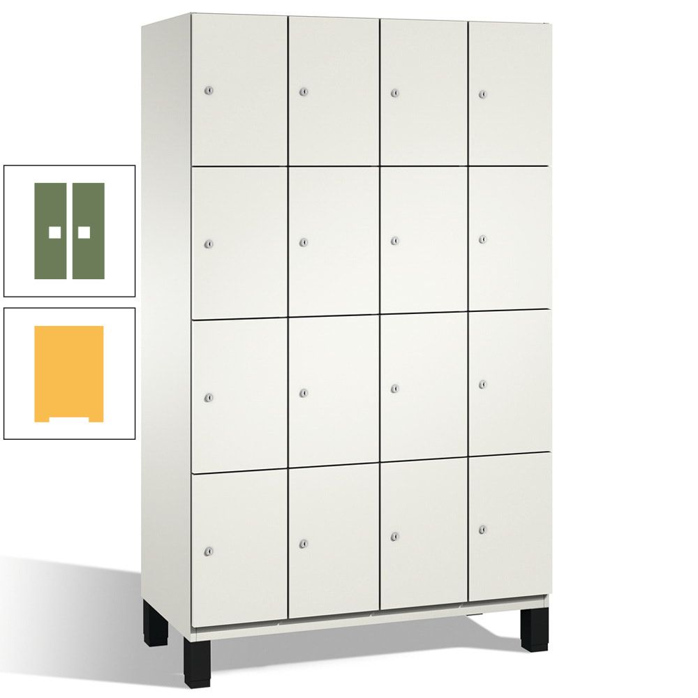 Fächerschrank, Stahlschrank, 16 Fächer, Türöffnungsbegrenzer, mit Füßen, Korpus lichtgrau, Tür anthrazitgrau, 1.980 x 1.200 x 525 mm (HxBxT)