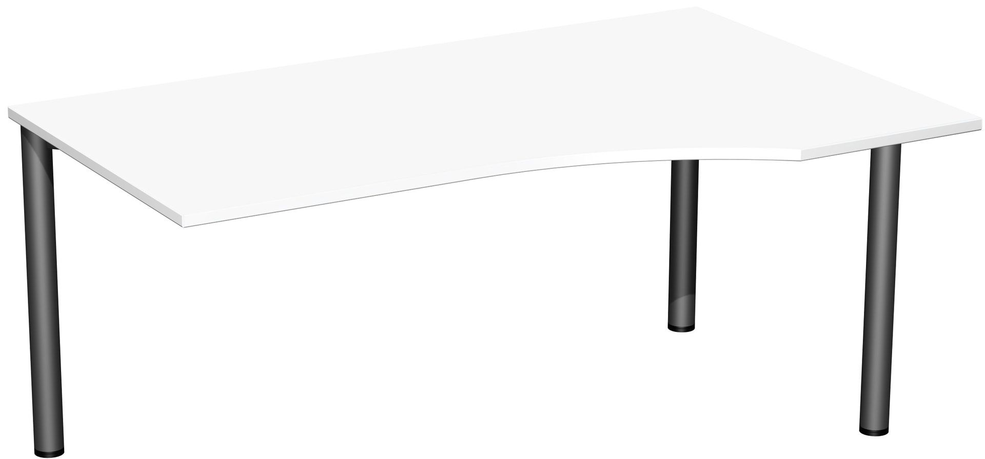 Eckschreibtisch - Ecke rechts - 4-Fuß Flex - 720 x 1.600 x 1.000 mm (HxBxT) - Gestell anthrazit - Ahorn