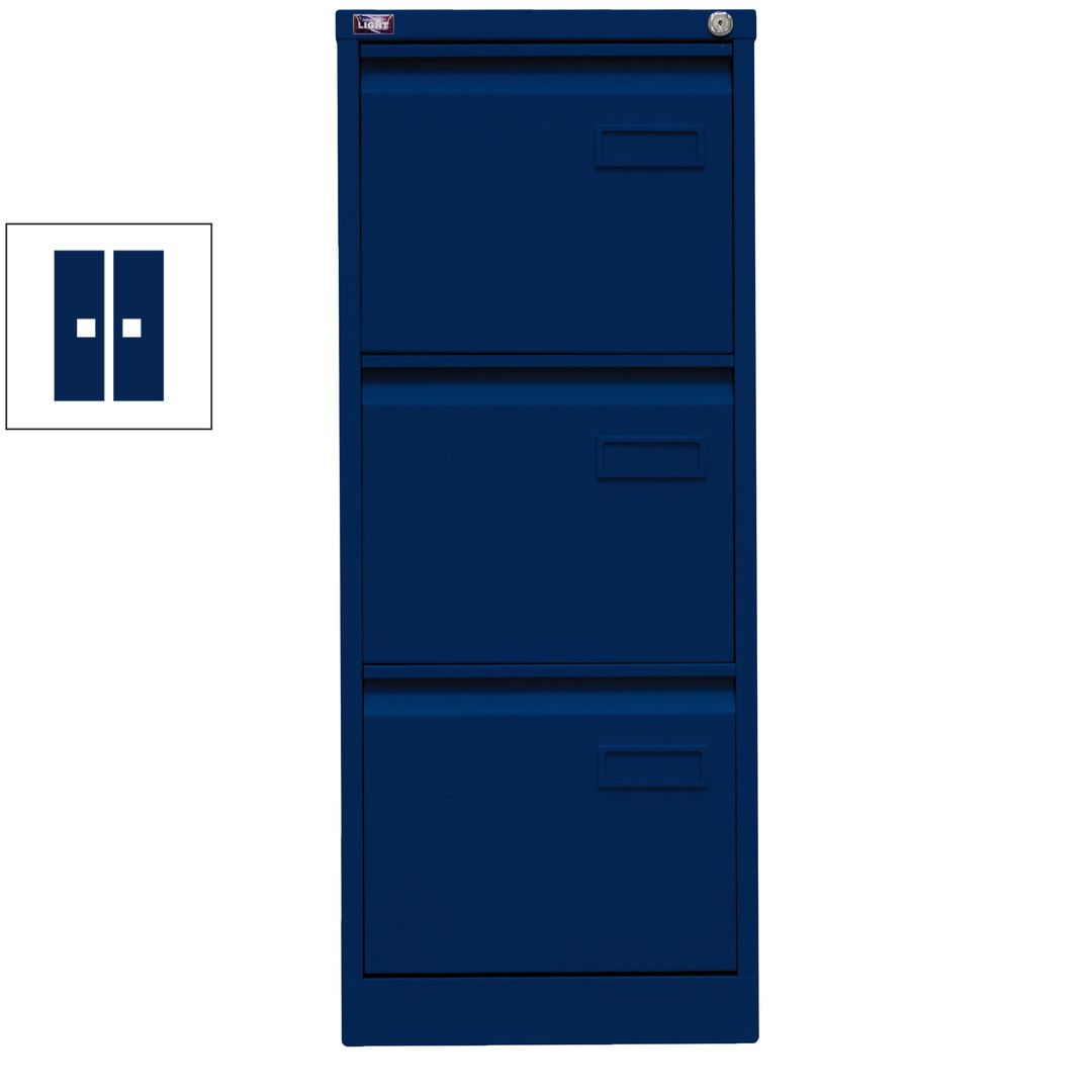 Bisley Light Hängeregistraturschrank - 2 Schubladen - einbahnig - Farbe blau