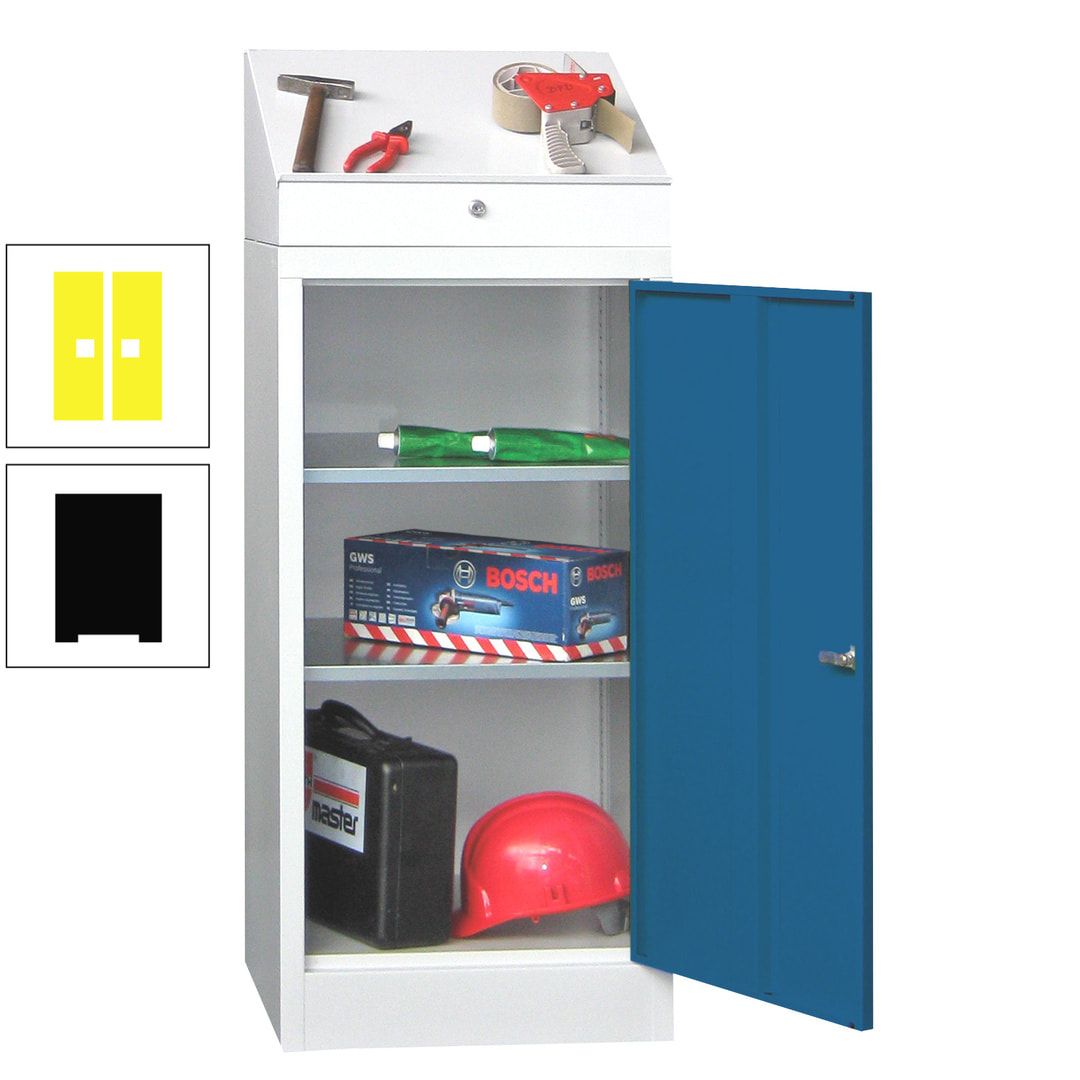 Stehpult mit Schrank - Vollblechtür - Zylinderschloss - 1.270x500x500 mm (HxBxT) - anthrazitgrau