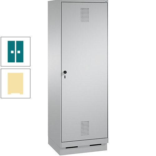 Doppel-Spind, Garderobenschrank, 1 Tür für 2 Abteile a 300 mm, Korpus anthrazitgrau, Türen anthrazitgrau, 1.800 x 600 x 500 mm (HxBxT)