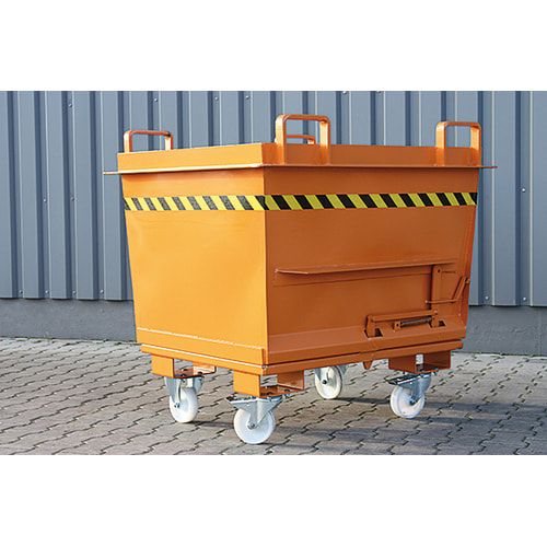 Eichinger Bodenklappenbehälter, Klappbodenbehälter, 1.000 Liter, stapelbar, Kettensicherung, 1.240 x 1.060 x 1.250 mm (HxBxT), Farbe anthrazitgrau