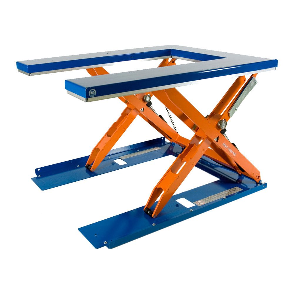Flachform Hubtisch - Traglast 1.000 kg - U-Form - Fußschalter - 1.080 x 1.350 mm (BxT) - elektrohydraulisch