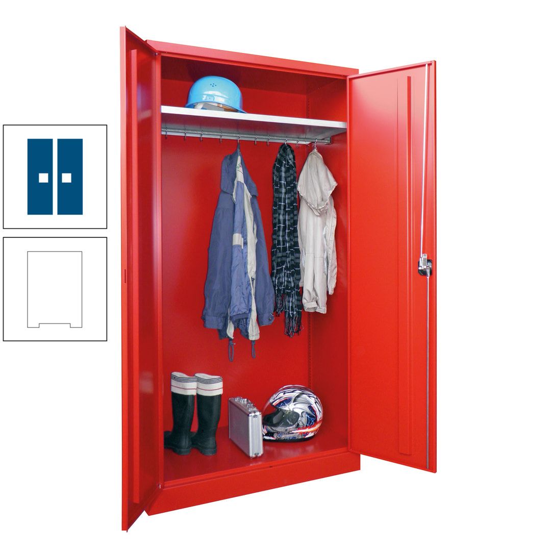 Garderobenschrank - 1.950x1.000x500 mm (HxBxT) - Hutboden, pulverbeschichtet - anthrazitgrau