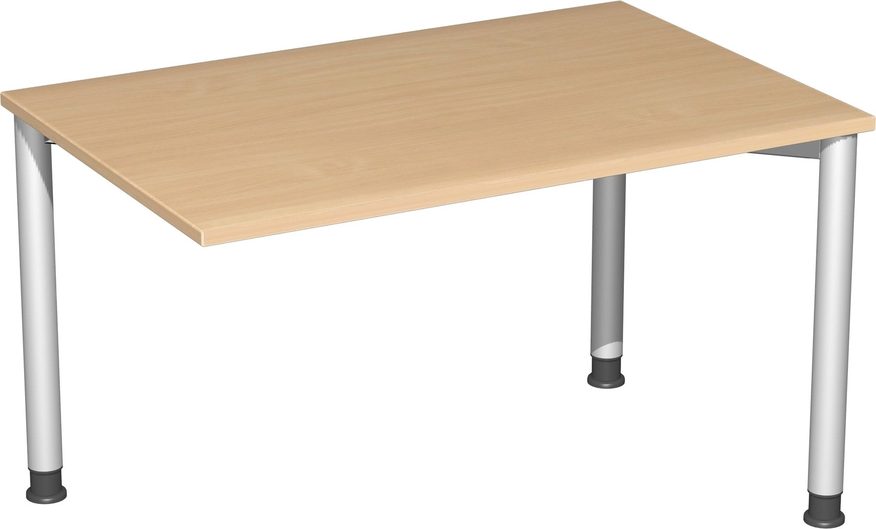 Schreibtisch - 4-Fuß Flex - Bürotisch - Höhe 680-800 mm - 1.200 x 600 mm (BxT) - Gestell anthrazit - Ahorn