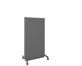 OTTOKIND Mobile Akustikwand, Grundfeld, Höhe und Front wählbar, 1.030 x 740 mm (BxT), Rückseite Lochblech, Rollen, Brandschutzklasse B1, Staubgrau