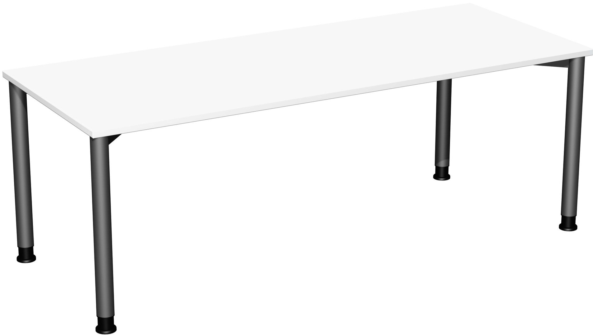 Schreibtisch - 4-Fuß Flex - Bürotisch - Höhe 680-800 mm - 1.000 x 800 mm (BxT) - Gestell anthrazit - Ahorn