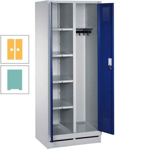 Mehrzweckschrank, Doppeltüren, Füße, 2 Abteile a 300 mm, Korpus anthrazitgrau, Tür anthrazitgrau, 1.800 x 600 x 500 mm (HxBxT)