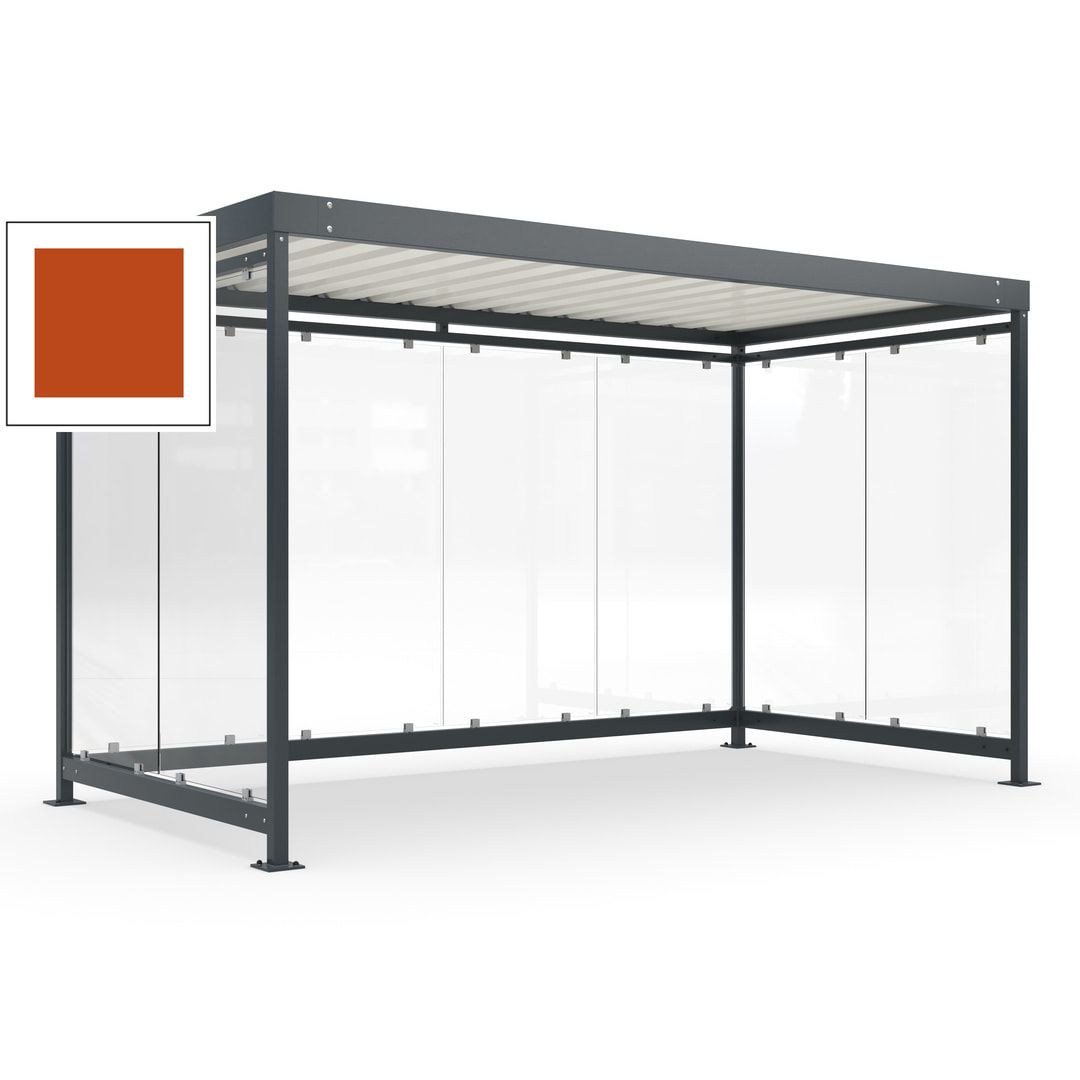 Fahrradunterstand, Fahrgastunterstand, Bushaltestelle, Bausatz, 12-13 Personen, 2.510 x 4.195 x 2.165 mm (HxBxT), 8 Wände, Achatgrau