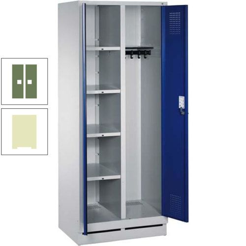 Mehrzweckschrank, Doppeltüren, Füße, 2 Abteile a 300 mm, Korpus anthrazitgrau, Tür anthrazitgrau, 1.800 x 600 x 500 mm (HxBxT)