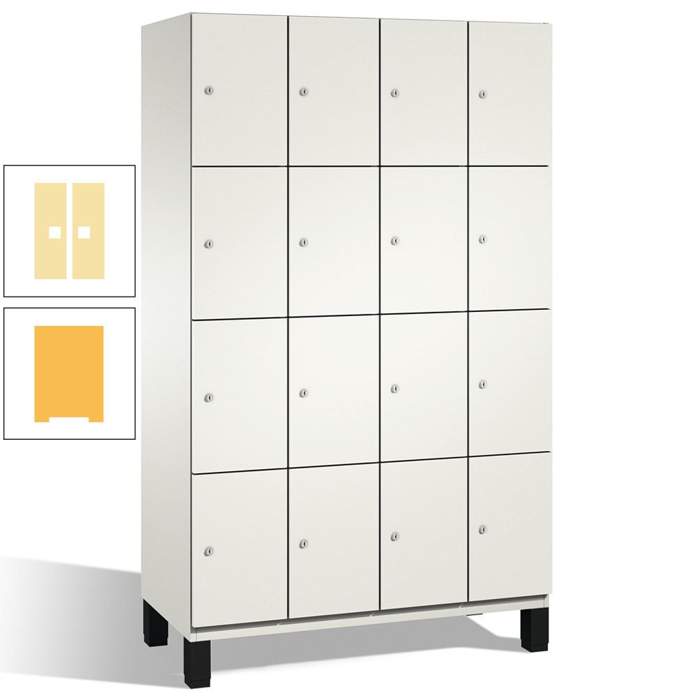 Fächerschrank, Stahlschrank, 16 Fächer, Türöffnungsbegrenzer, mit Füßen, Korpus lichtgrau, Tür anthrazitgrau, 1.980 x 1.200 x 525 mm (HxBxT)