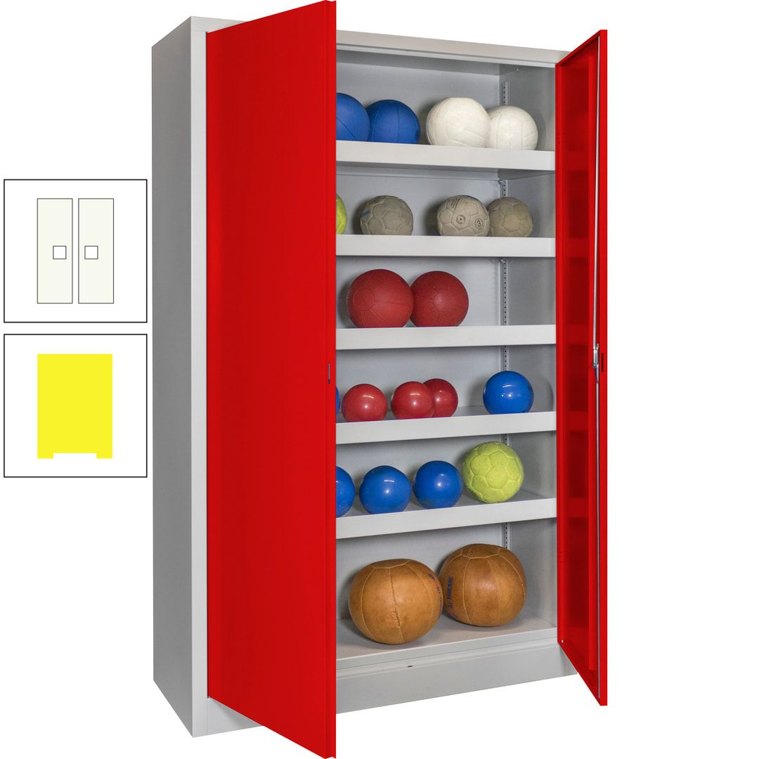 Ballschrank - Vollblechtüren - 5 Böden - 1.950x1.200x500 mm (HxBxT) - anthrazitgrau