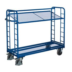 Etagenwagen mit 2 Gitterböden - Ladefläche wählbar - Traglast ab 250 kg - enzianblau