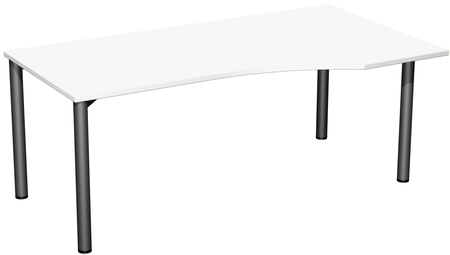 Eckschreibtisch - Ecke rechts - 4-Fuß Flex - 720 x 1.600 x 1.000 mm (HxBxT) - Gestell anthrazit - Ahorn