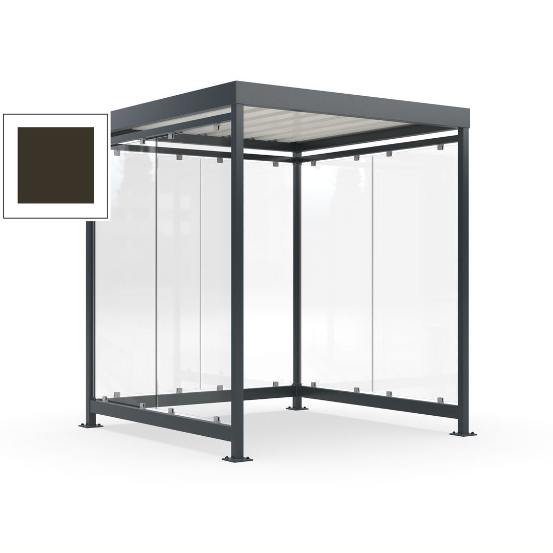 Raucherunterstand, Bushaltestelle, 6-7 Personen, 6 Wände, 2.510 x 2.165 x 2.165 mm (HxBxT), Achatgrau