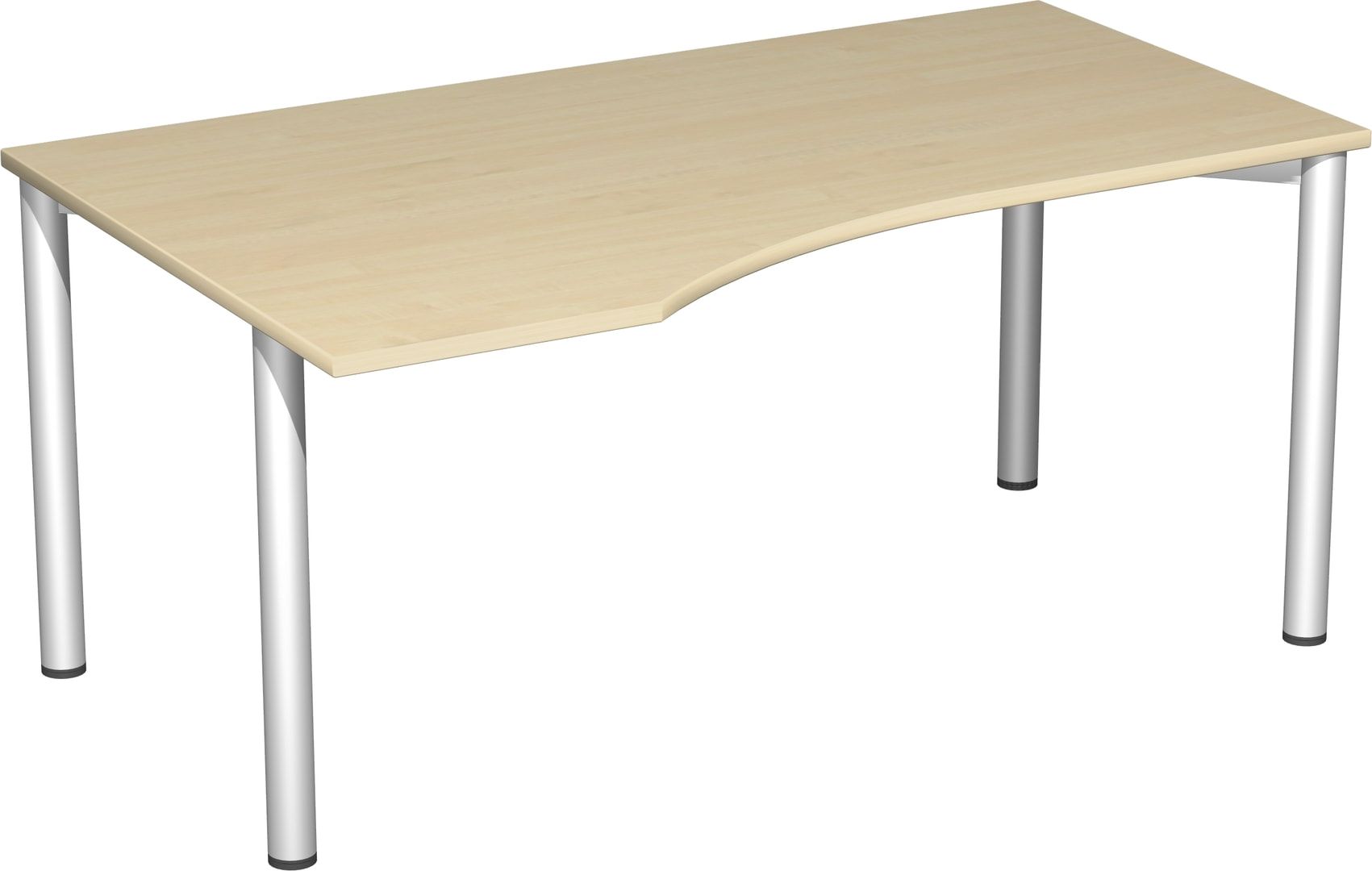 Eckschreibtisch - Ecke links - 4-Fuß Flex - 720 x 1.600 x 1.000 mm (HxBxT) - Gestell anthrazit - Ahorn