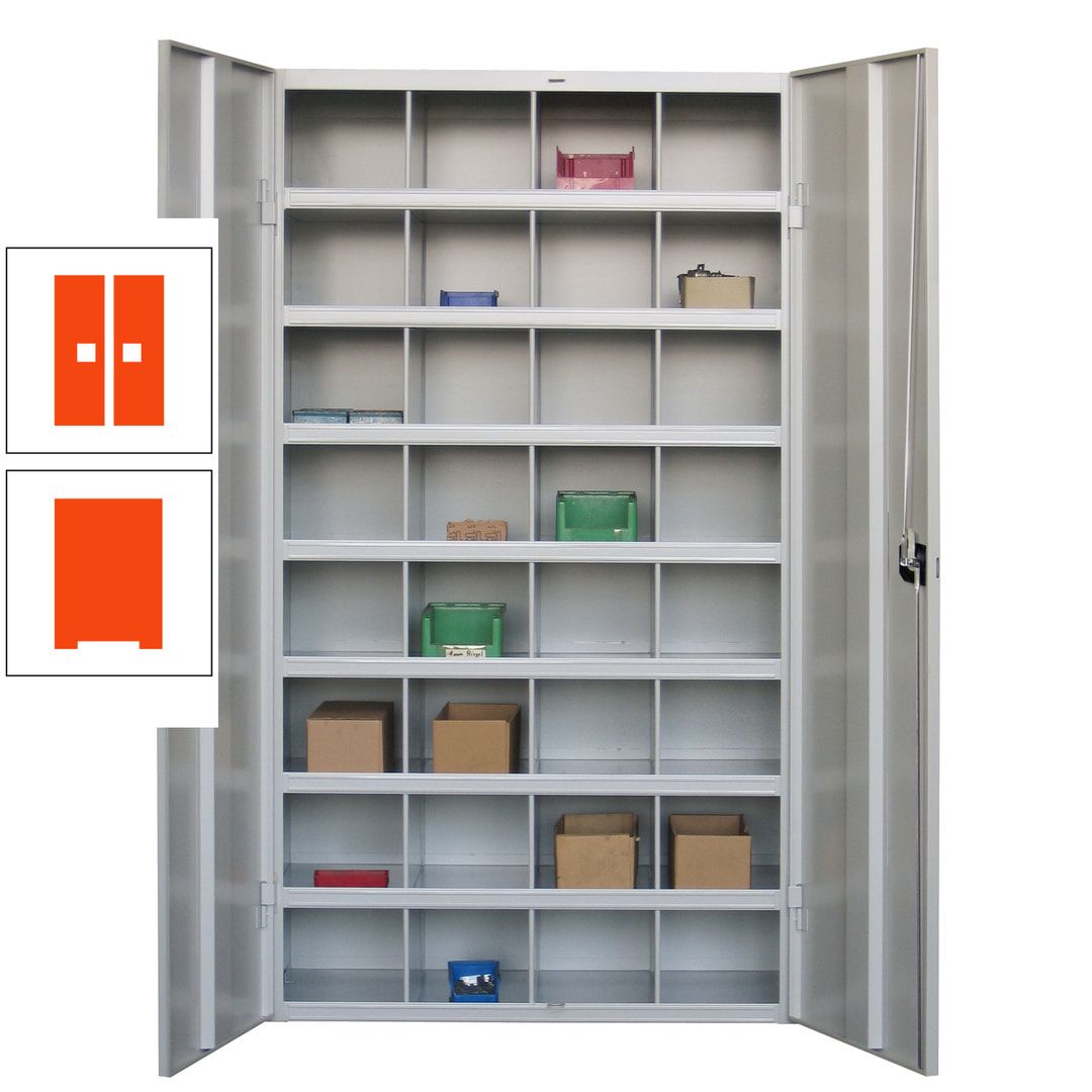 Fächerschrank - Sortierstation - Büroschrank - 32 Fächer - 1.800 x 1.000 x 530 mm (HxBxT) - Materialschrank - anthrazitgrau
