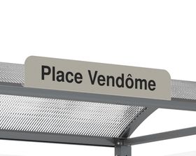 Haltestellenschild - Stahlblech - feuerverzinkt - 160 x 900 mm (HxB) - unbedruckt - Farbe weißaluminium