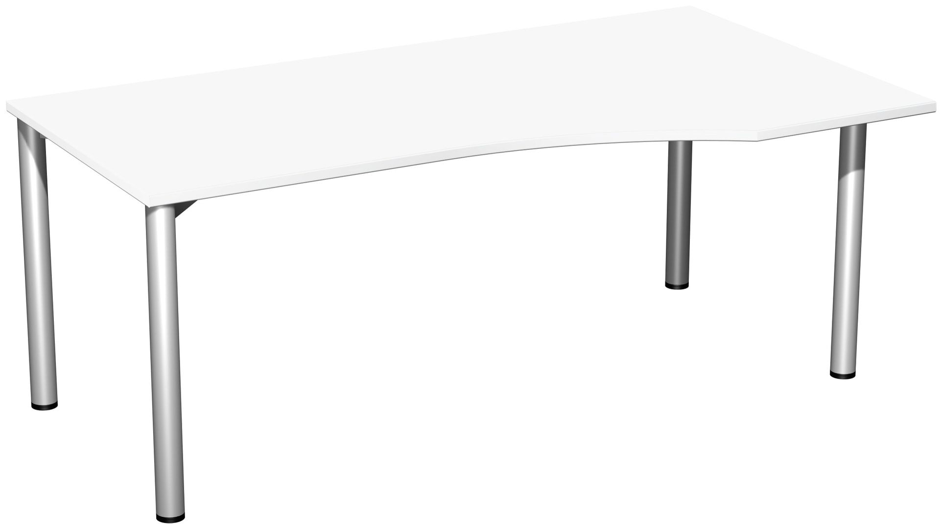 Eckschreibtisch - Ecke rechts - 4-Fuß Flex - 720 x 1.600 x 1.000 mm (HxBxT) - Gestell anthrazit - Ahorn
