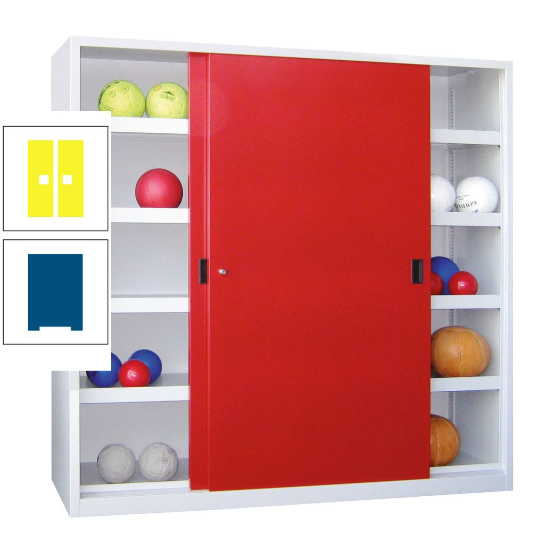 Ballschrank - Schiebetüren - Trennwand - 8 Böden - 1.950x1.500x600 mm (HxBxT) - anthrazitgrau