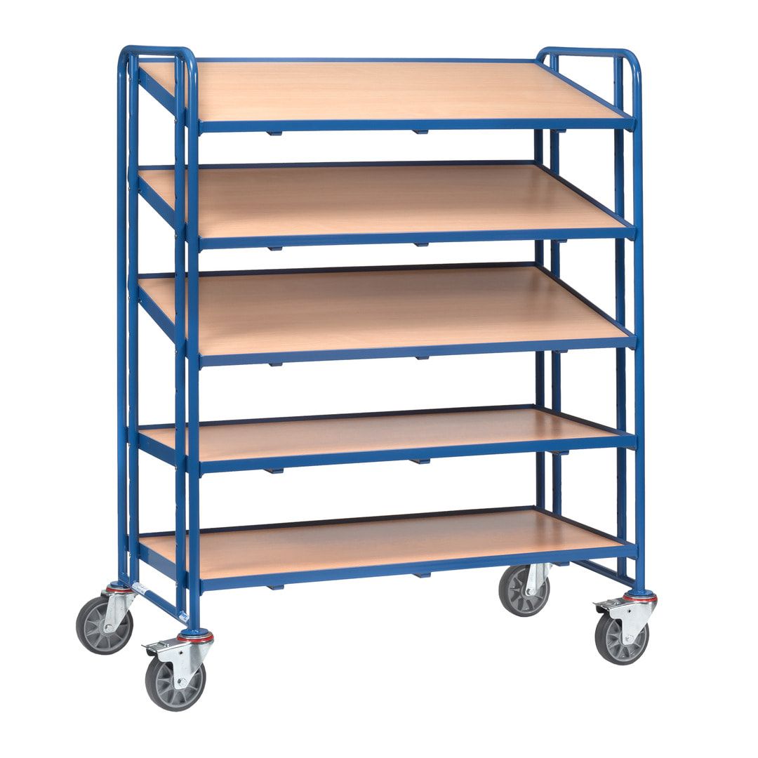 Fetra - Etagenwagen für Eurokästen - 400 kg - 1.686 x 685 x 1.372 mm (HxBxT) - 5 Böden - anthrazitgrau