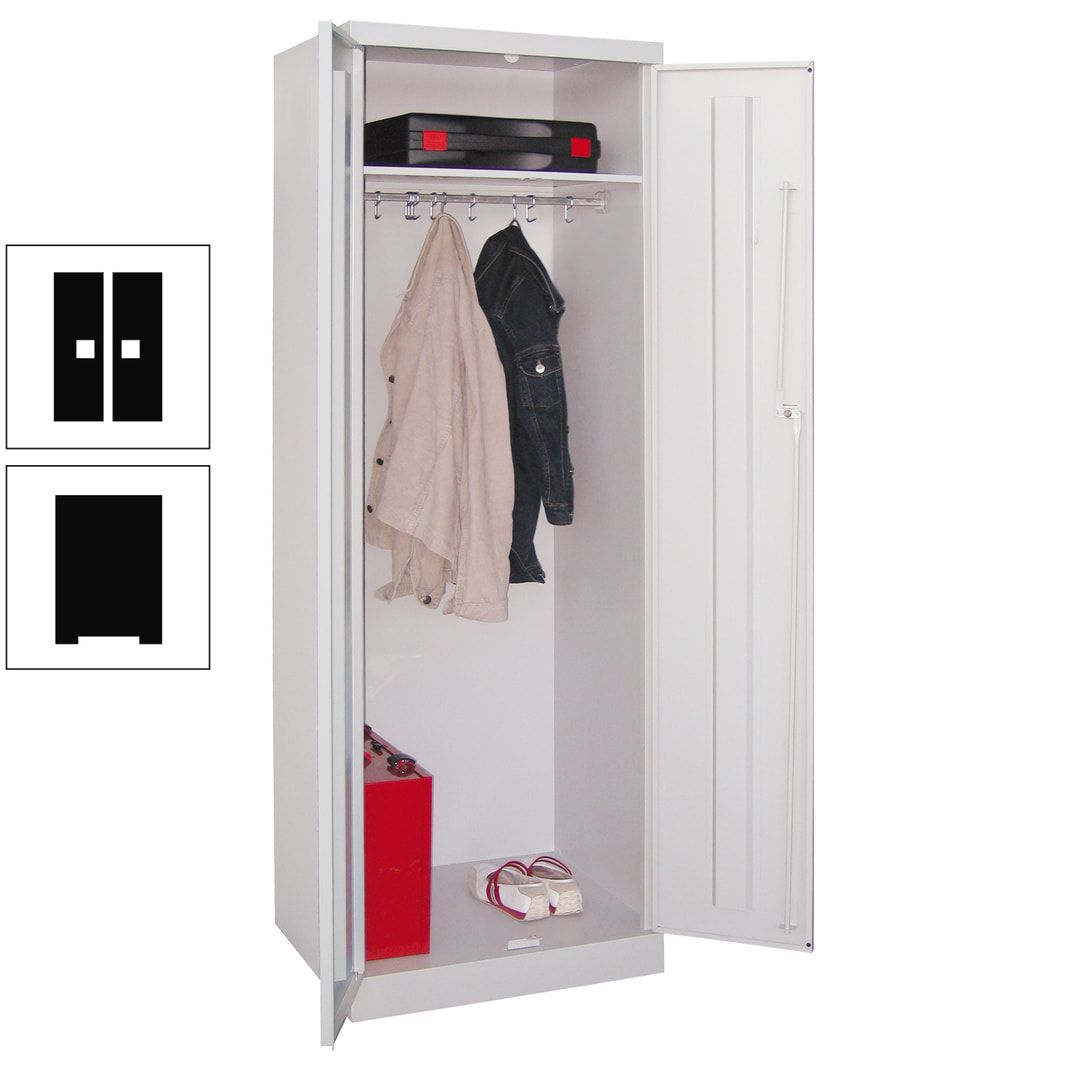 Garderobenschrank - 1 Fachboden - Kleiderstange - 1.800x600x500 mm (HxBxT) - Zylinderschloss - anthrazitgrau