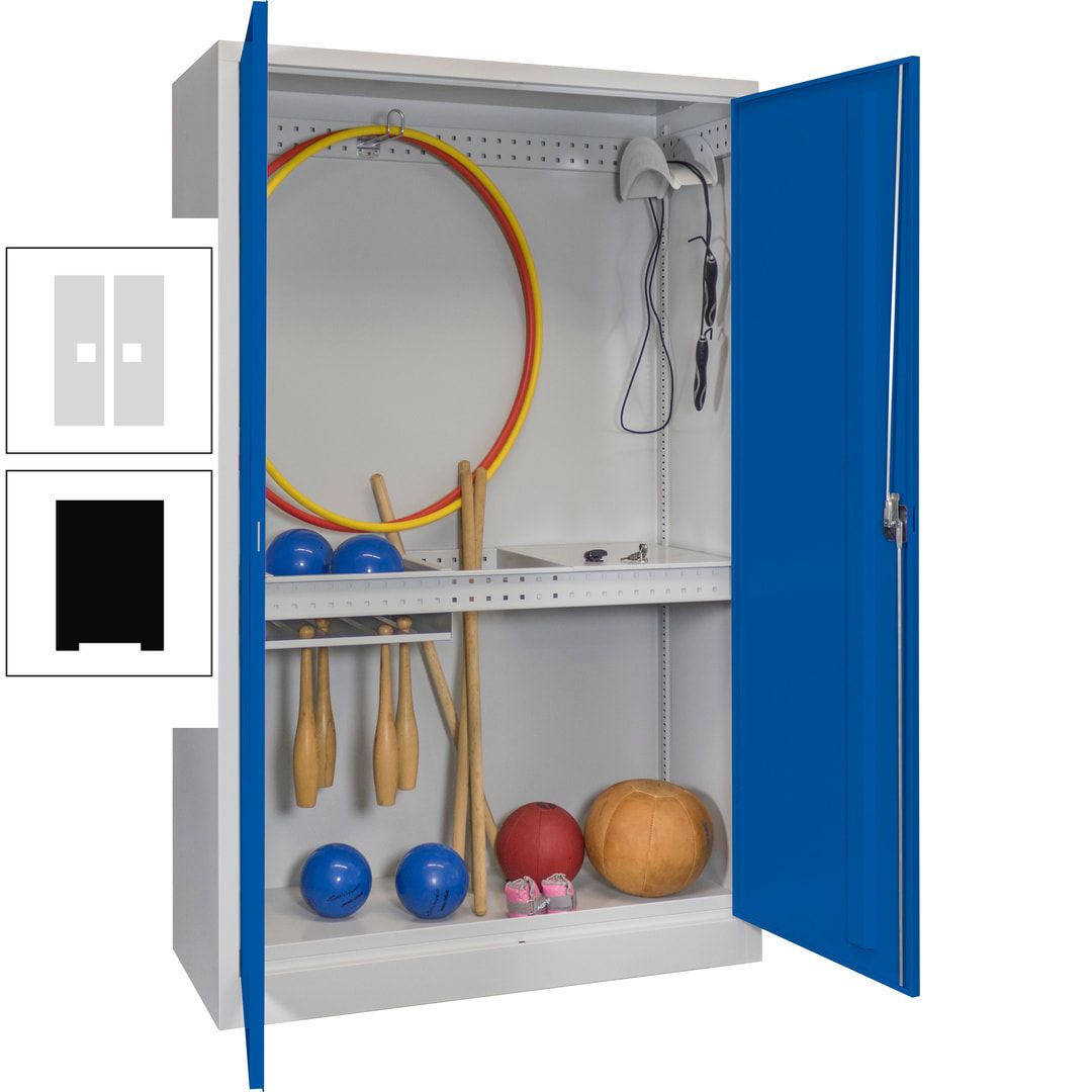 Sportschrank - Vollblechtüren - Variante 3 - 1.950x1.200x500 mm (HxBxT) - anthrazitgrau