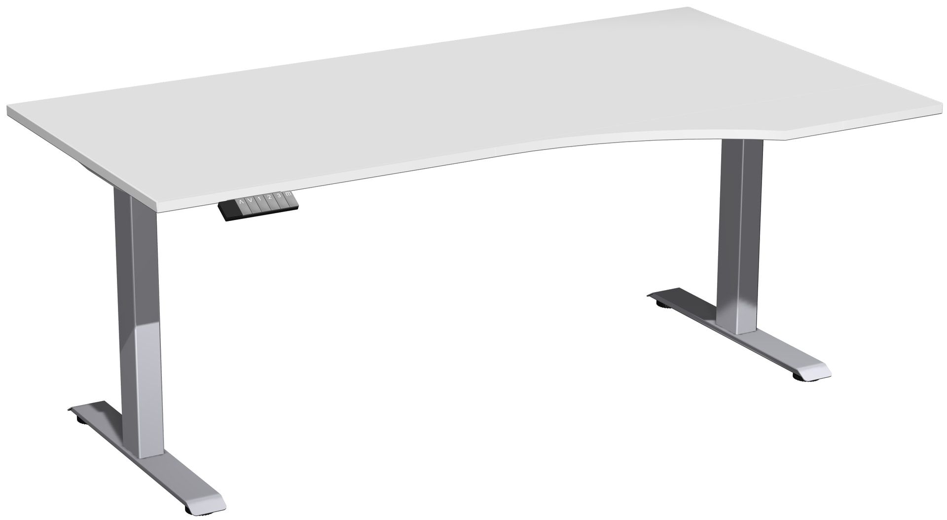 Eckschreibtisch, Ecke rechts, Elevate Basic, elektronisch höhenverstellbar, 730 - 1.230 x 1.800 x 1.000 mm (HxBxT), Gestell anthrazit, Dekor Ahorn