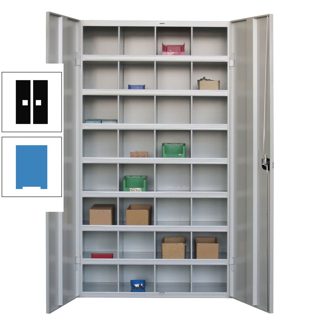 Fächerschrank - Sortierstation - Büroschrank - 32 Fächer - 1.800 x 1.000 x 530 mm (HxBxT) - Materialschrank - anthrazitgrau