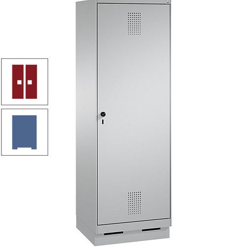 Doppel-Spind, Garderobenschrank, 1 Tür für 2 Abteile a 300 mm, Korpus anthrazitgrau, Türen anthrazitgrau, 1.800 x 600 x 500 mm (HxBxT)