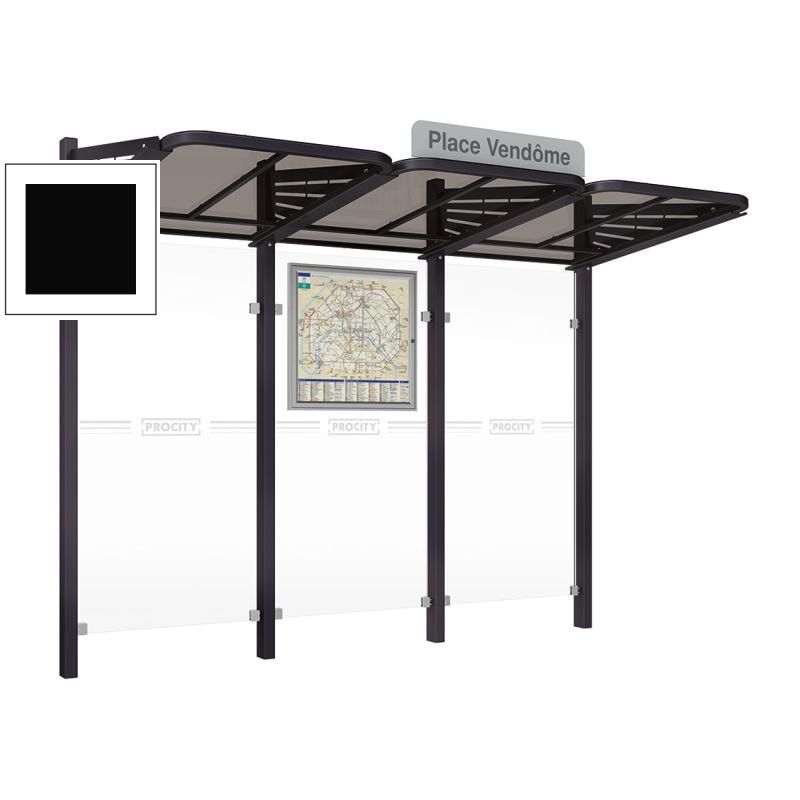 Buswartehalle - Unterstand - modular - Fahrplankasten - Haltestellenschild - 2.200 x 3.000 x 1.500 mm (HxBxT) - enzianblau