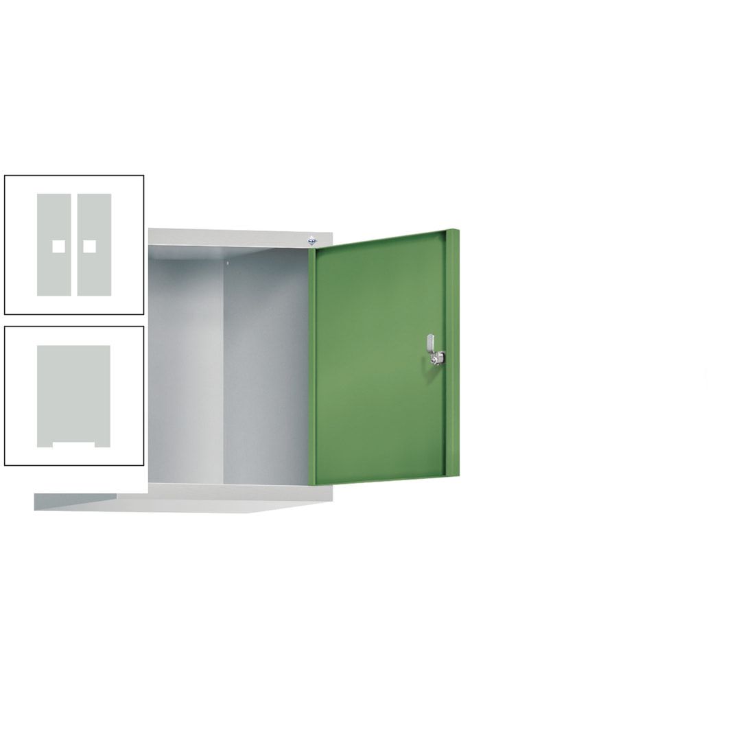 Aufsatzschrank für Spinde und Schließfachschränke, 1 Abteil, Korpus anthrazitgrau, Türen anthrazitgrau, 500 x 420 x 500 mm (HxBxT), Stahlschrank