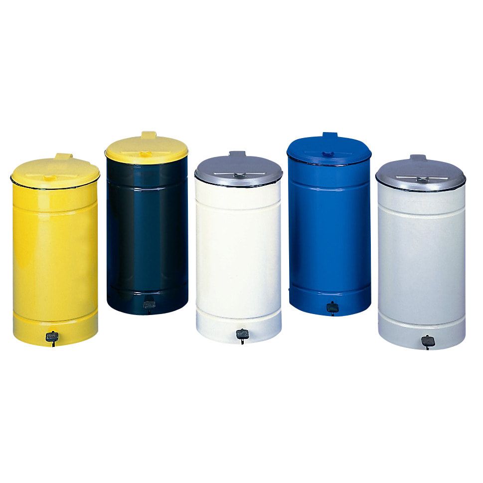 Tretabfallsammler - Mülleimer - Fußpedal - Volumen 60 l - Höhe 700 mm - Durchmesser 450 mm - enzianblau
