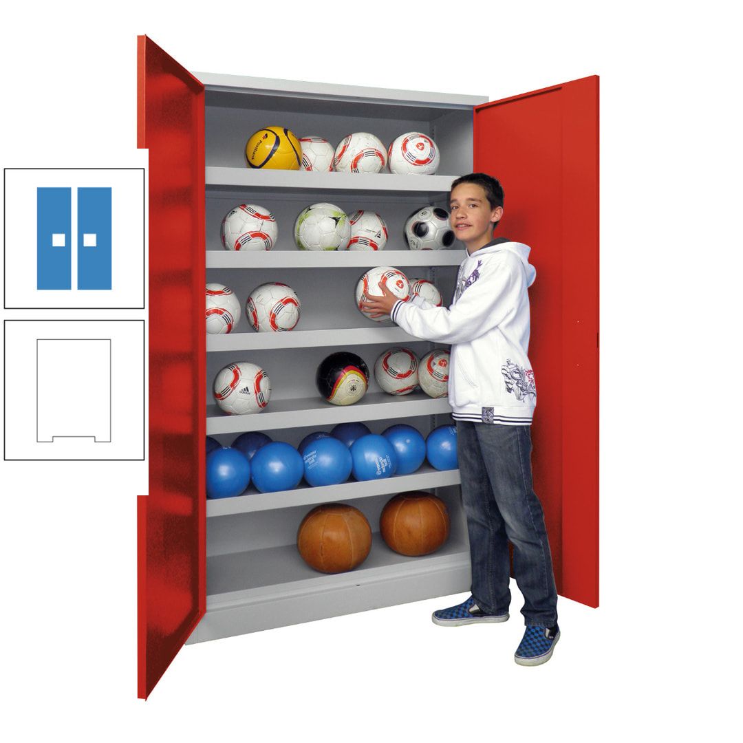 Ballschrank - Vollblechtüren - 5 Böden - 1.950x1.500x500 mm (HxBxT) - anthrazitgrau
