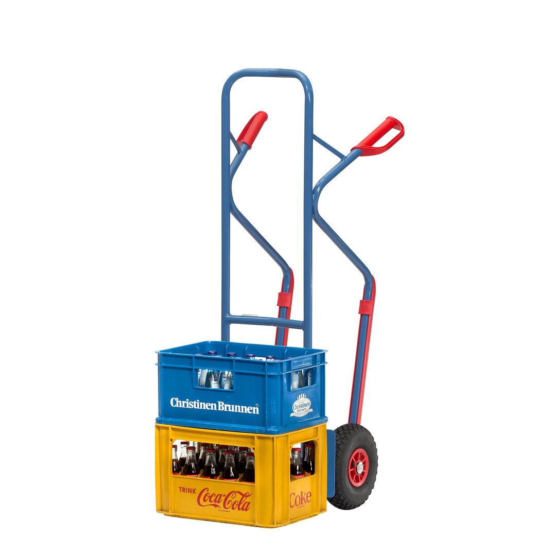 Fetra - Alukarre - 200 kg - Schaufel 320 x 250 (BxT) mm - Kunststoff-Gleitkufen - Luftbereifung