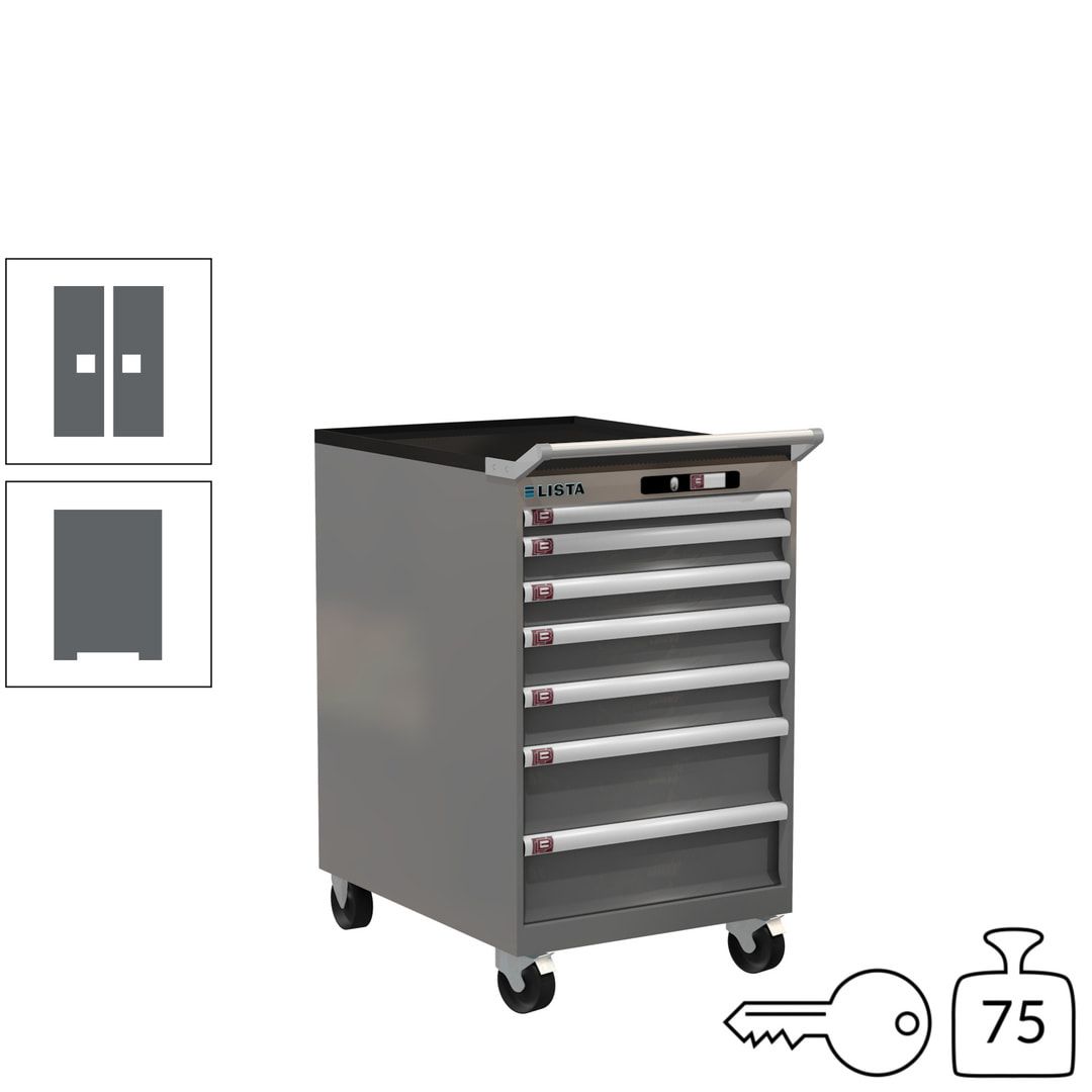 Lista Schubladenschrank - 14.372.010 - 990 x 564 x 725 mm (HxBxT) - 7 Schubladen - 75 kg - Key Lock - lichtblau (RAL 5012)