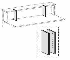 Fachseiten für Einlegeböden, 2 Stück, für gerade Vorwandelemente 800 - 1.600 mm (B) und Elemente mit Monitoraussschnitt 1.600 mm (B) , Dekor wählbar