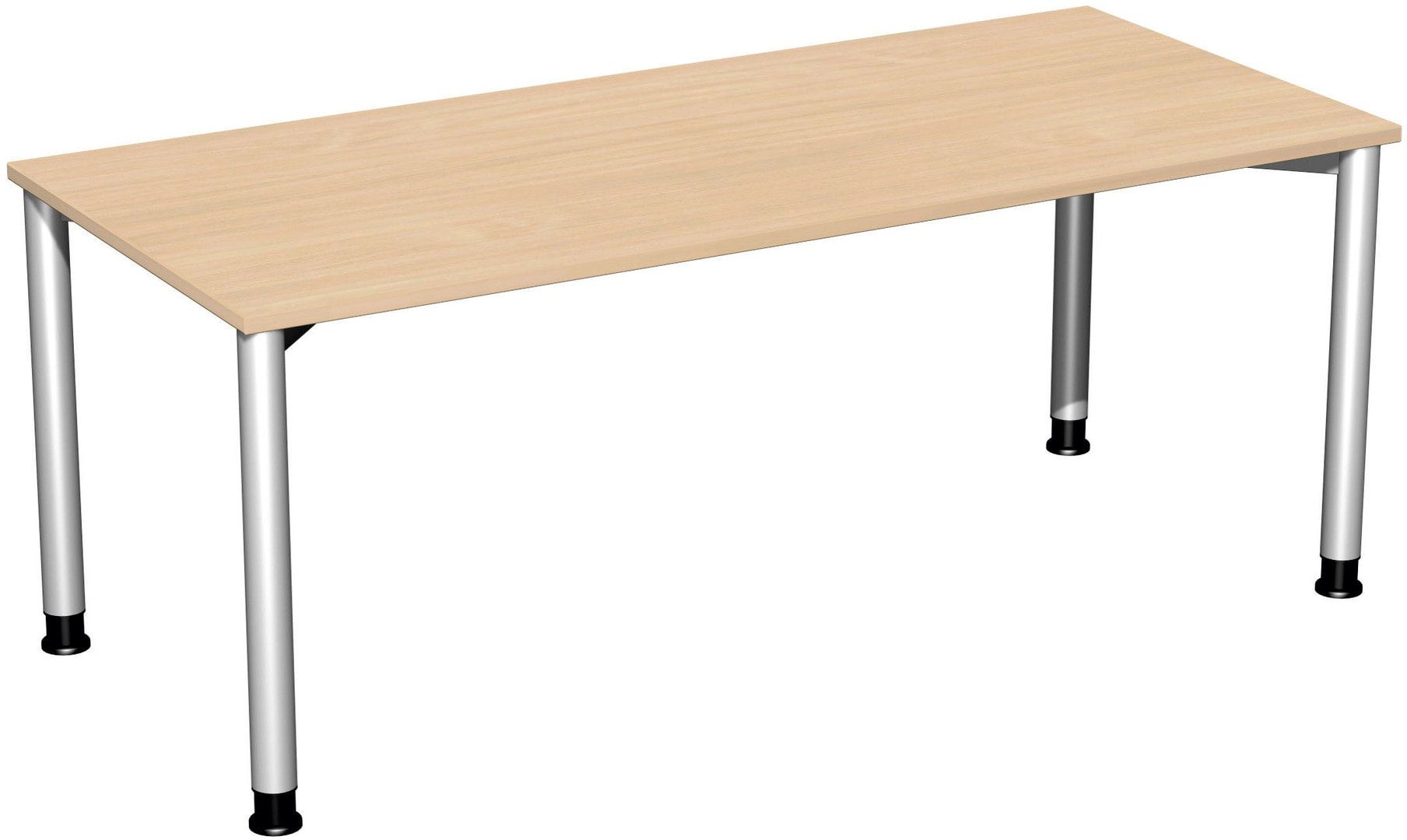 Schreibtisch - 4-Fuß Flex - Bürotisch - Höhe 680-800 mm - 1.000 x 800 mm (BxT) - Gestell anthrazit - Ahorn