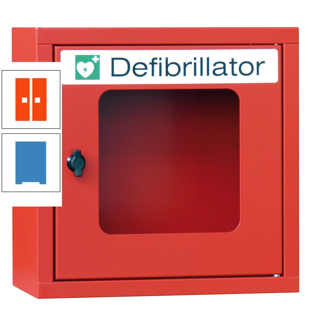 Defibrillatorenschrank - 400 x 400 x 200 mm (HxBxT) - Sichtfenster - anthrazitgrau