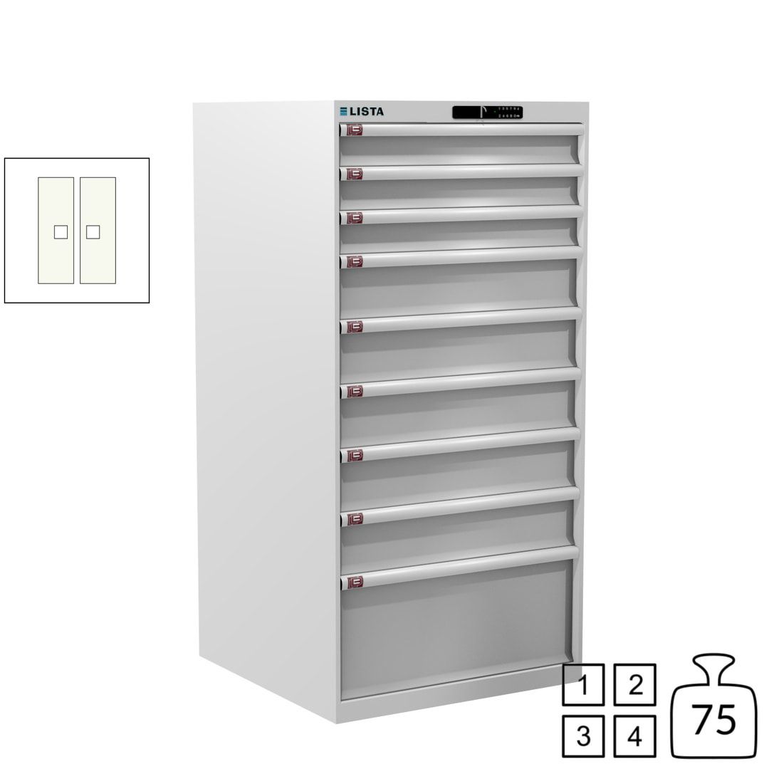 Lista Schubladenschrank - 13.106.010 - 1.450x717x725 mm (HxBxT) - 9 Schubladen - 200 kg - Key Lock - lichtblau (RAL 5012)