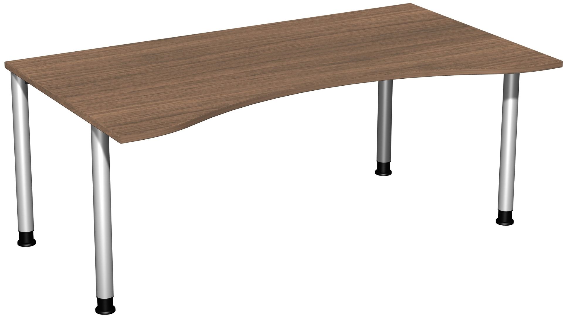 Ergo-Schreibtisch - 4-Fuß Flex - Bürotisch - Höhe 680-800 mm - 1.600 x 1.000 mm (BxT) - Gestell anthrazit - Ahorn