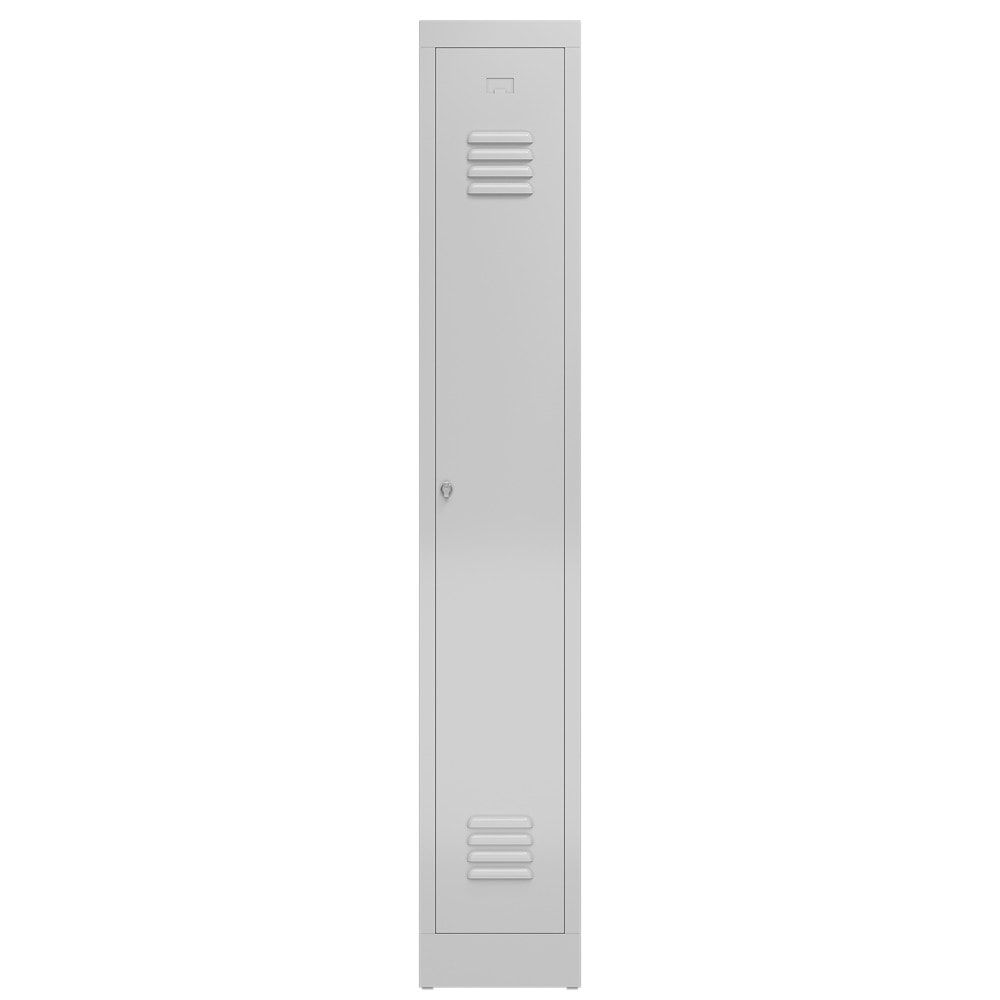 Garderobenschrank, Garderobenspind, 1 Abteil, 1.800 x 310 x 500 mm (HxBxT), Stahl, Drehriegelverschluss, Korpus: lichtgrau, Front: anthrazitgrau