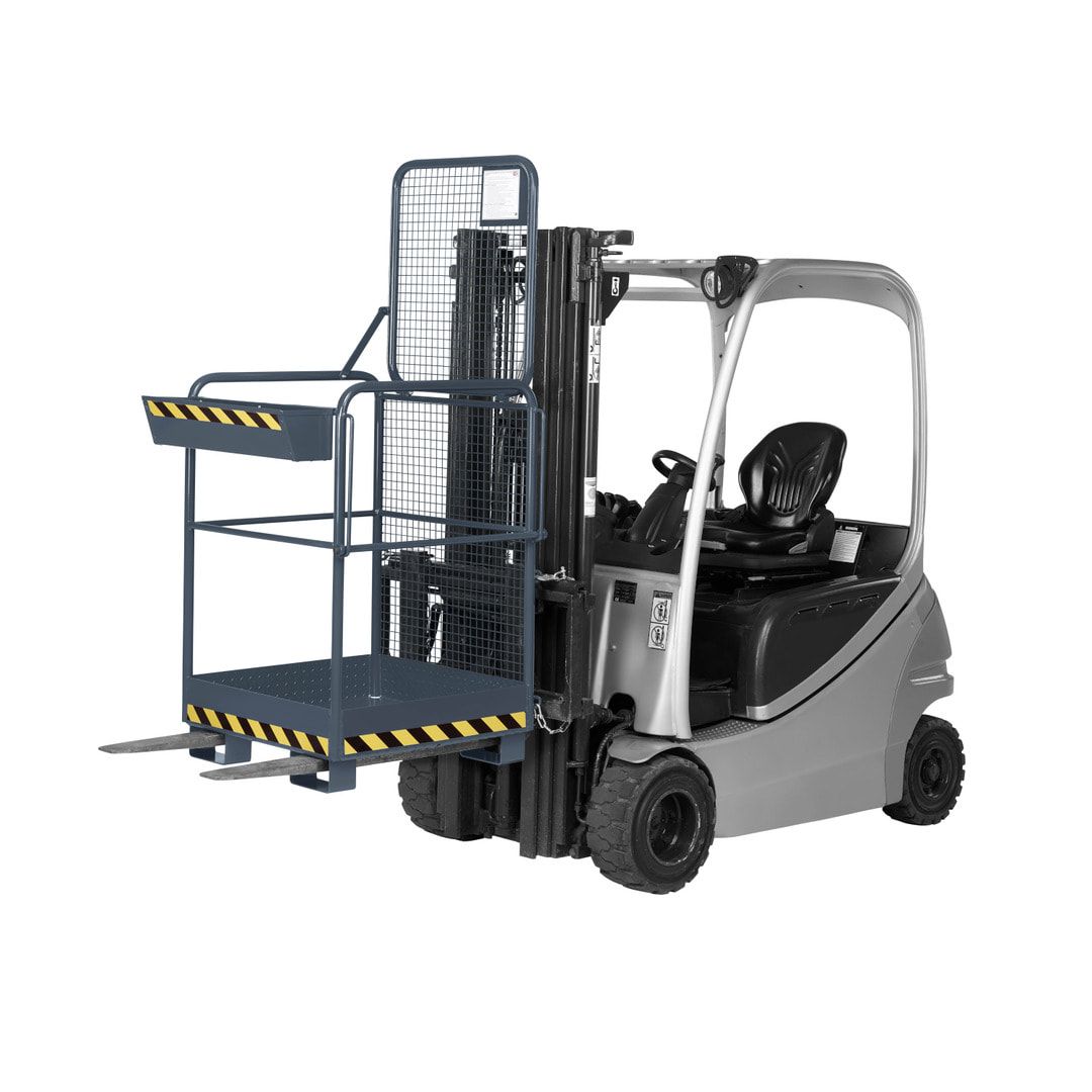 Arbeitsbühne für Stapler und Frontlader - Arbeitskorb - Montagebühne - Traglast 240 kg - 1.900 x 800 x 800 mm - anthrazitgrau
