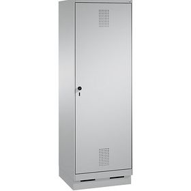 Doppel-Spind, Garderobenschrank, 1 Tür für 2 Abteile a 300 mm, Korpus anthrazitgrau, Türen wählbar, 1.800 x 600 x 500 mm (HxBxT)