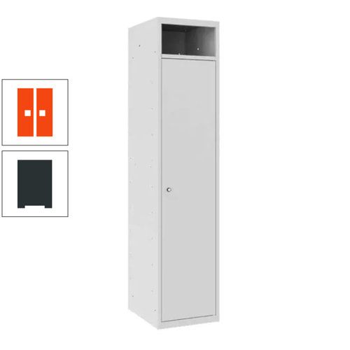 Wäschesammelschrank, Wäscheschrank, Einwurfschlitz, Zylinderschloss, 1.800 x 400 x 500 mm (HxBxT), Korpus anthrazitgrau, Front anthrazitgrau