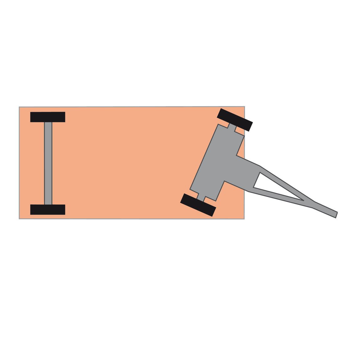 Industrieanhänger - 1-Achs-Drehschemel-Lenkung - Vollgummibereifung - 540 x 1.250 x 2.500 mm (HxBxT) - Traglast 8.000 kg - reinorange