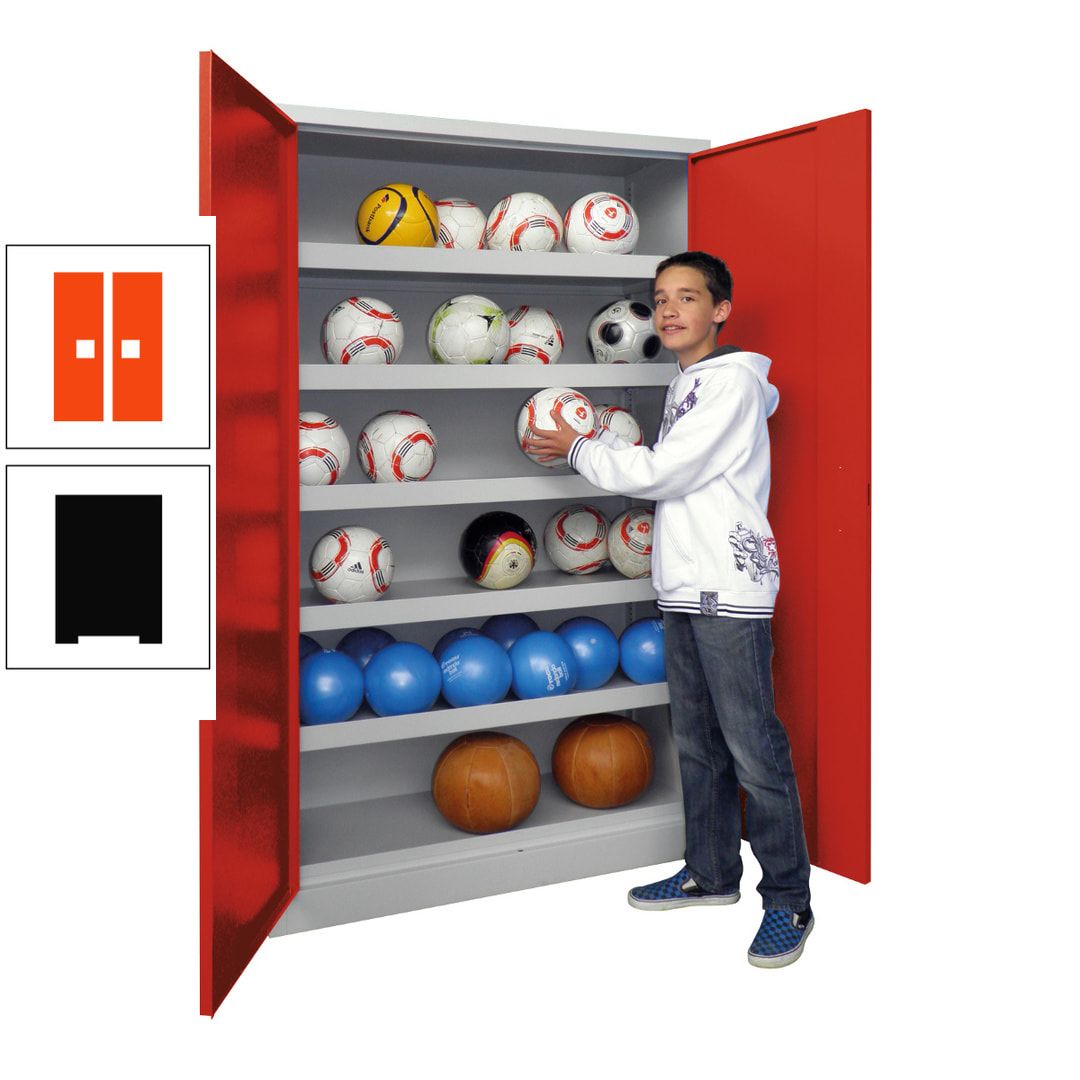 Ballschrank - Vollblechtüren - 5 Böden - 1.950x1.500x500 mm (HxBxT) - anthrazitgrau