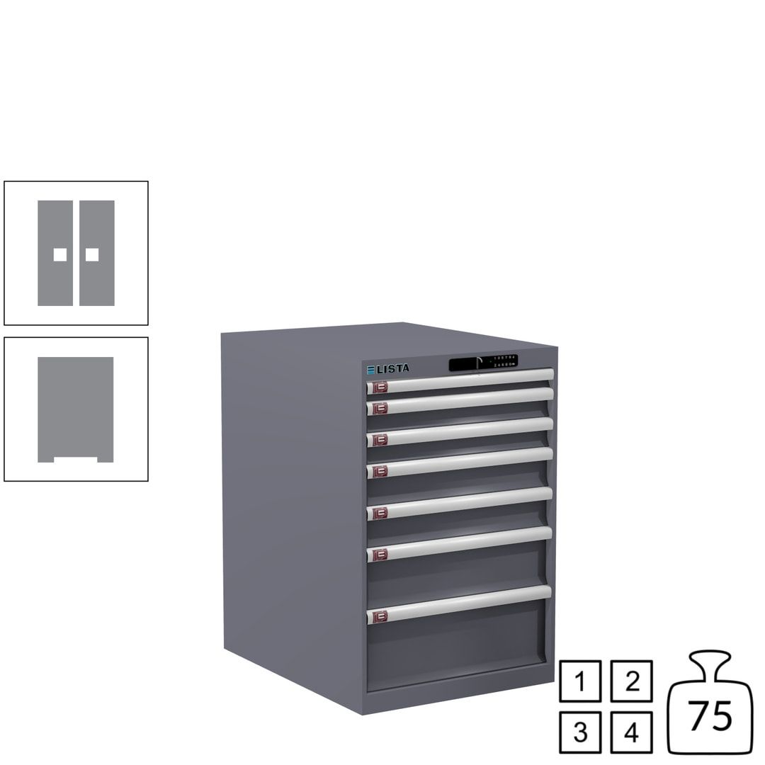 Lista Schubladenschrank - 14.404.010 - 850x564x725 mm (HxBxT) - 7 Schubladen - 75 kg - Key Lock - lichtblau (RAL 5012)